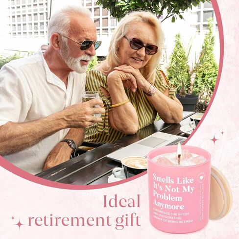 Retirement Gift for Woman- 10oz Lavender Scented Soy Wax Candle- Funny 2026 Retired Gifts for Women, Men, Coworker, Friend, Teacher, Funny Retirement Candle Decoration with Delicate Crystal in Saudi Arabia