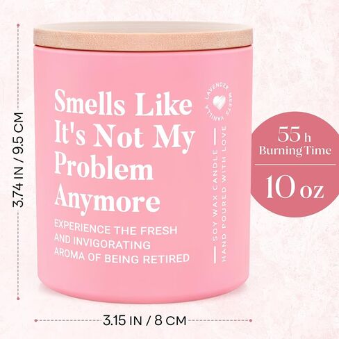 Retirement Gift for Woman- 10oz Lavender Scented Soy Wax Candle- Funny 2026 Retired Gifts for Women, Men, Coworker, Friend, Teacher, Funny Retirement Candle Decoration with Delicate Crystal in Saudi Arabia