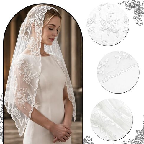 Triangle Catholic Veil Latin Mass Cathedral Head Covering Scarf Church Wedding Mantilla Veil Religious Chapel Veils in Kuwait