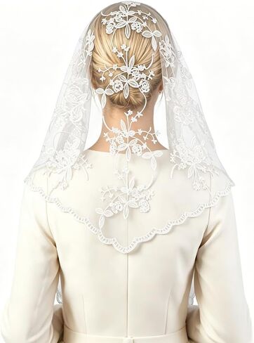 Triangle Catholic Veil Latin Mass Cathedral Head Covering Scarf Church Wedding Mantilla Veil Religious Chapel Veils in Kuwait
