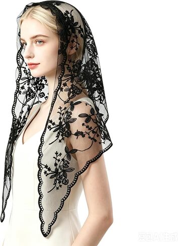 Triangle Catholic Veil Latin Mass Cathedral Head Covering Scarf Church Wedding Mantilla Veil Religious Chapel Veils in Saudi Arabia