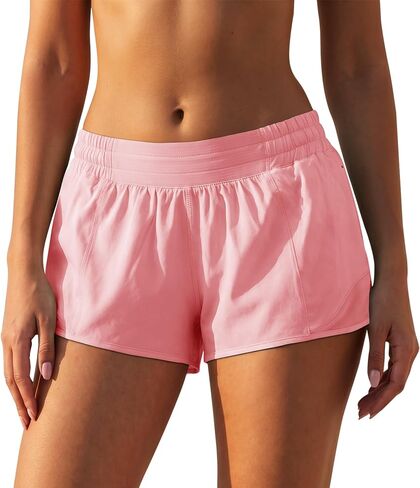 Athletic Shorts for Women, Lightweight Running Shorts with Zipper Pocket Soft Quick Dry Gym Workout Shorts in Kuwait