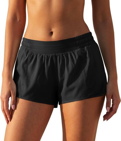 Athletic Shorts for Women, Lightweight Running Shorts with Zipper Pocket Soft Quick Dry Gym Workout Shorts in Kuwait
