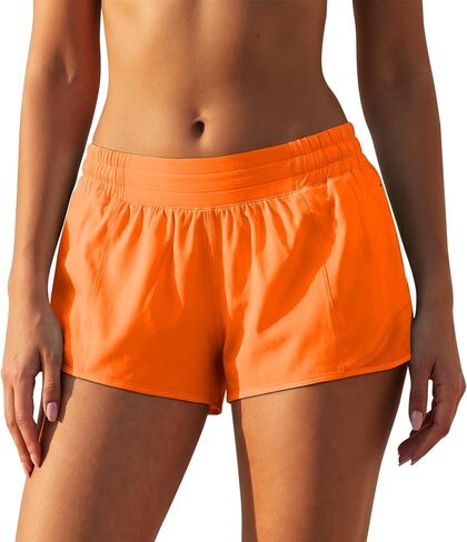Athletic Shorts for Women, Lightweight Running Shorts with Zipper Pocket Soft Quick Dry Gym Workout Shorts in Kuwait