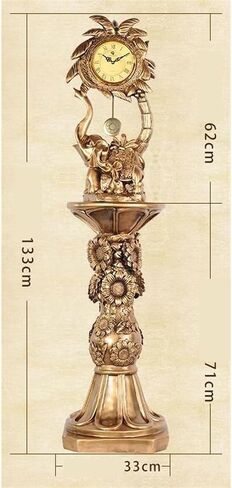 Grandfather Clocks Standing Clocks, Vintage Elephant Statue Grandfather Clock with Adjustable Volume Digital Chime in Kuwait