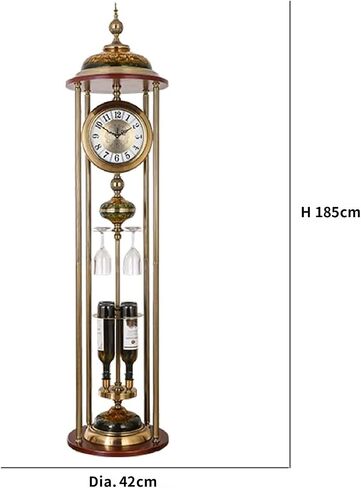 Grandfather Clocks Metal Floor Standing Clock Quartz Silent Wine Rack for Villa Decor in Kuwait