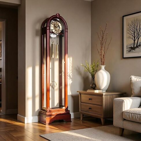 Grandfather Clocks Wood Grandfather Clock Floor Mechanical Pendulum Chimes Movement for Home in Kuwait