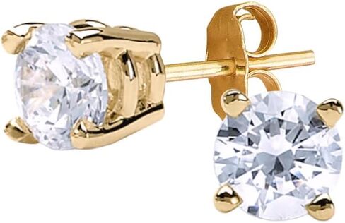 IGI Certified Lab Grown Diamond Stud Earrings 0.50 to 3 CTTW 14K Yellow or White Gold (F-G Color, VS2-SI1 Clarity) in Kuwait