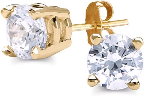 IGI Certified Lab Grown Diamond Stud Earrings 0.50 to 3 CTTW 14K Yellow or White Gold (F-G Color, VS2-SI1 Clarity) in Kuwait