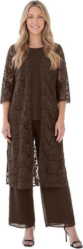Roaman's Women's Plus Size Lace Duster Pant Set in Saudi Arabia