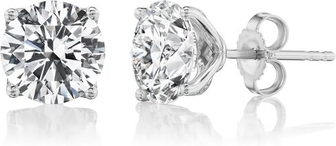 1/2 to 4 Carat Lab Grown Diamond Round Stud Earrings for Women in 14K Gold (D-E-F/G-H, VS1-VS2, 0.50 to 4.00 cttw) 4-Prong Brilliant Cut Diamond Push Back or Screw Back Studs in Saudi Arabia