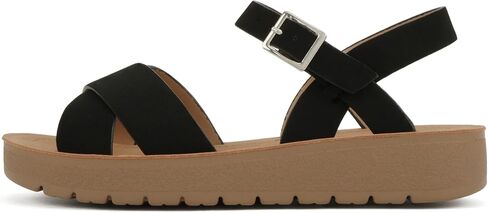 Soda “Chester-2" ~ Little Kids/Children/Girls Open Toe Crisscross Band Flat Sandal in Kuwait
