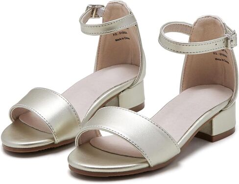 THEE BRON Girls Low Heel Sandals Ankle Strap Open Toe Party Wedding Flower Girl Pumps in Saudi Arabia