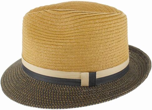 Men Women Summer Woven Straw Trilby Fedora Hat in Ivory Tan Black in Saudi Arabia