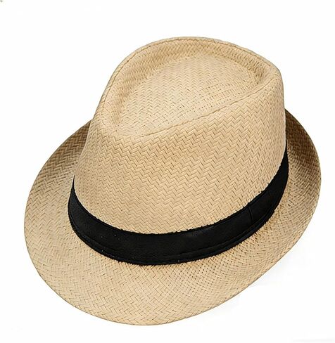 Giroir Straw Fedora Hat for Men Panama Sun Hat for Summer Beach Travel in Kuwait
