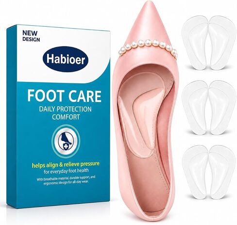 Arch Support Inserts Women, Plantar Fasciitis Relief High Arch Shoe Inserts, Gel Arch Pads for Flat Feet, Reusable Adhesive Shoe Insoles for All-Day Comfort in Saudi Arabia