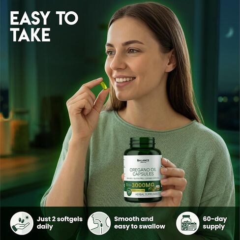 Oil of Oregano Capsules, 3000mg Oregano Oil Formulated with Black Seed Oil and Moringa, High Strength Carvacrol & Thymoquinone, Non-GMO, Gluten-Free 120 Softgels in Saudi Arabia