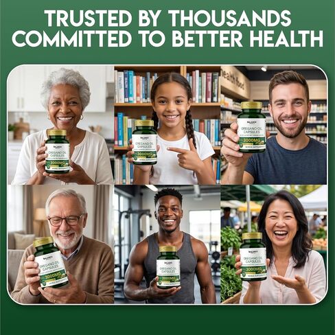 Oil of Oregano Capsules, 3000mg Oregano Oil Formulated with Black Seed Oil and Moringa, High Strength Carvacrol & Thymoquinone, Non-GMO, Gluten-Free 120 Softgels in Saudi Arabia