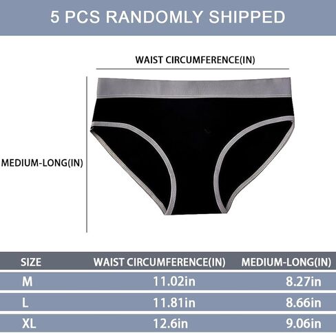 Women's Soft Cotton Bikini Panties 5-Pack, Breathable Low Rise Cheeky Underwear for Ladies in Kuwait