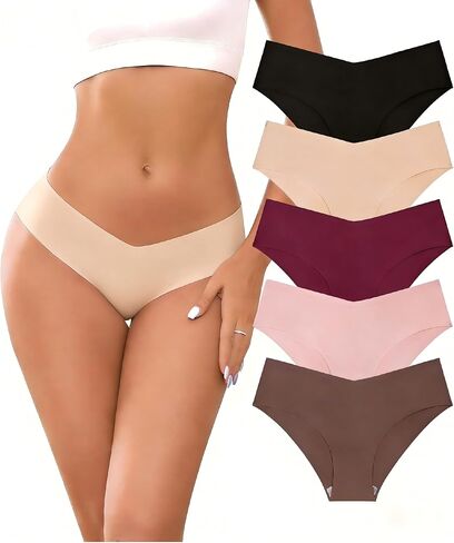 5-Pack Women's Seamless No-Show Stretch Bikini Briefs, Sizes S-XL in Saudi Arabia