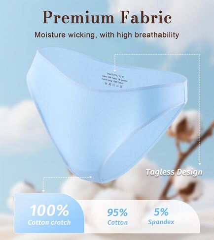 10 Pack Cotton Underwear for Women Sexy Bikini Panties Cute Low Rise High Cut Breathbale Hipster Cheeky Underwear in Saudi Arabia