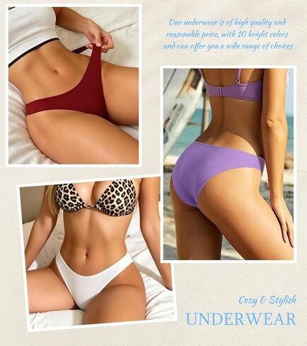 10 Pack Cotton Underwear for Women Sexy Bikini Panties Cute Low Rise High Cut Breathbale Hipster Cheeky Underwear in Saudi Arabia