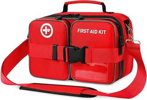 Premium 516 Piece First Aid Kit for Car, FSA Eligible HSA Store Waterproof Compact Labeled First Aid Bag with Molle Shoulder Strap, Emergency Kit for Home, Travel, Hiking, Camping, Survival in Kuwait