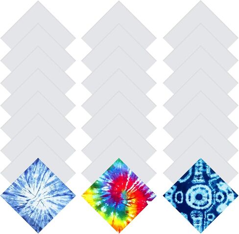 White Cotton Bandanas for Tie Dye Bulk 22"x22", Premium Blank Solid DIY Handkerchiefs, Soft Head Wraps for Crafts Daily Wear in Saudi Arabia