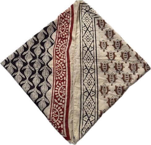 100% Cotton Bandanas, Bohemian Style Cotton Neck Scarf, Boho Soft Cotton Bandana, Block Print Face Mask, Multi Use Boho Block Print Head Wrap set of 2 pcs in Kuwait