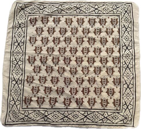 100% Cotton Bandanas, Bohemian Style Cotton Neck Scarf, Boho Soft Cotton Bandana, Block Print Face Mask, Multi Use Boho Block Print Head Wrap set of 2 pcs in Kuwait