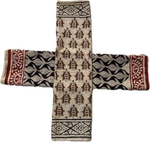 100% Cotton Bandanas, Bohemian Style Cotton Neck Scarf, Boho Soft Cotton Bandana, Block Print Face Mask, Multi Use Boho Block Print Head Wrap set of 2 pcs in Kuwait