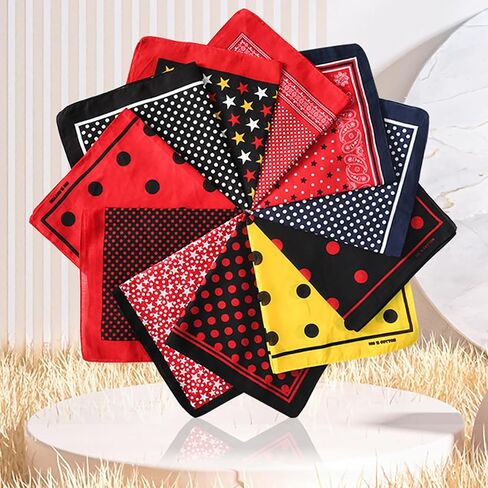 Vintage Hiphop Polkas Dots Fashion Bandana Sqaure Scarf For Men And Women Multipurpose Headband Hair Wrap Neck Head Wrap in Kuwait
