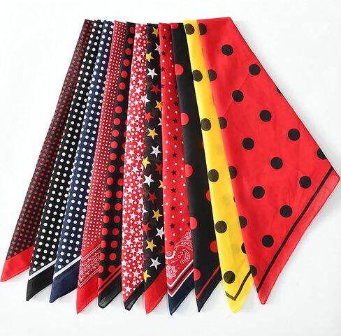 Vintage Hiphop Polkas Dots Fashion Bandana Sqaure Scarf For Men And Women Multipurpose Headband Hair Wrap Neck Head Wrap in Kuwait