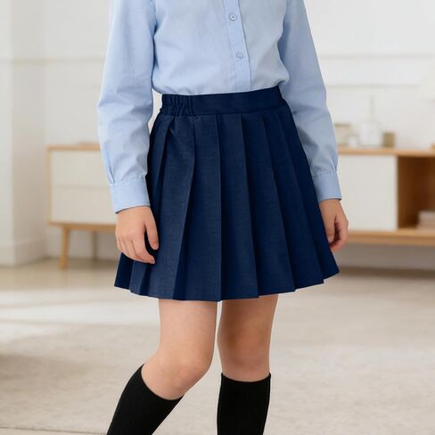 Pleated Skirt Girls Elastic Waist School Uniform Skirts Lightweight Casual Tennis Uniform Cloth for Kids Size 2-16T in Kuwait