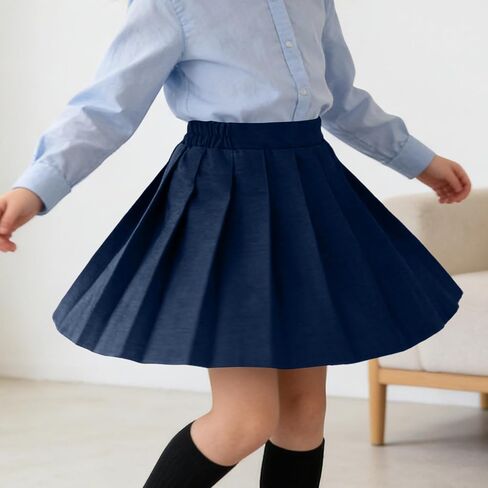 Pleated Skirt Girls Elastic Waist School Uniform Skirts Lightweight Casual Tennis Uniform Cloth for Kids Size 2-16T in Kuwait
