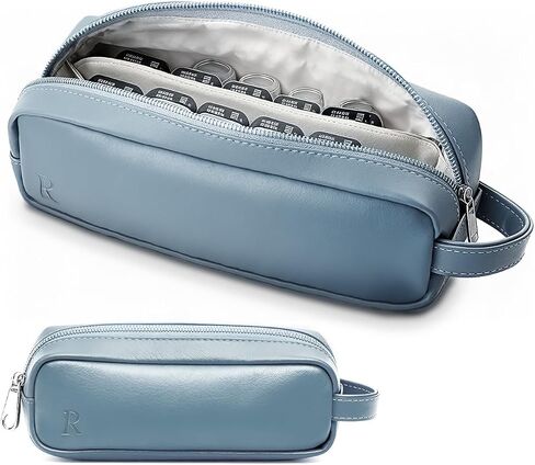 Disposable Daily Contact Lens Organizer Portable Compact Travel Case for Contact Lenses, Waterproof Leather Disposable Dispenser Contact-Lens Case with Clearly Labeled R & L, Fits 60 Daily Lenses in Saudi Arabia