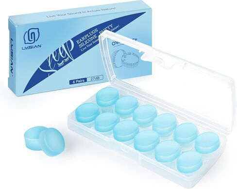 LYSIAN Soft Moldable Silicone Putty Earplugs for Sleep – 6 Pairs, SNR 27dB Noise Cancelling Ear Plugs Ideal for Swimming, Travel & Snoring in Saudi Arabia