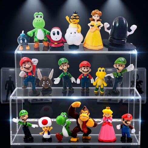 18 Pcs Mario Figurines Set, Mario Mini Collection Figures, Ideal for Cake Toppers & Party Scene Decor in Saudi Arabia