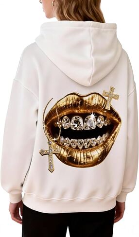 Fleece Hoodie for Teen Girls & Boys, Warm Leopard Print Star Patch Hooded Sweatshirt for Daily Pullover Wear in Kuwait
