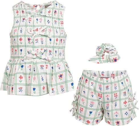 Vince Camuto Clothes Girls’ 2-Piece Woven Short Set with Top & Shorts – Cute Outfit for Toddler to Big Girls Sizes (2T-12) in Kuwait