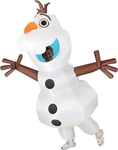 Olaf Inflatable Costume Adult, Blow Up Snowman Suit with Dual Fans, One Size Fits All Under 6.2ft, Funny Fancy Dress for Halloween Christmas Cosplay Party Parade in Saudi Arabia