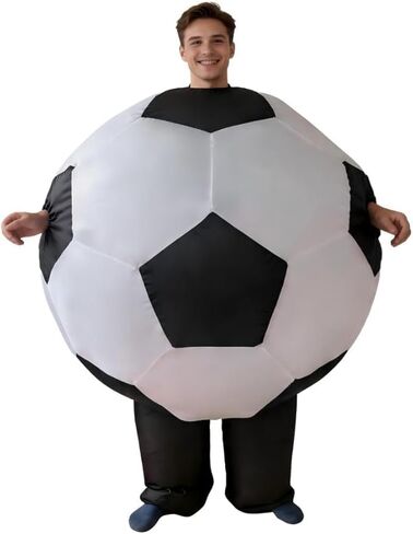 Inflatable Soccer Ball Costume for Adults, Blow Up Football Bodysuit for Sports Themed Party, Carnival, Halloween, Holiday Events in Saudi Arabia