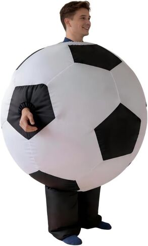 Inflatable Soccer Ball Costume for Adults, Blow Up Football Bodysuit for Sports Themed Party, Carnival, Halloween, Holiday Events in Saudi Arabia