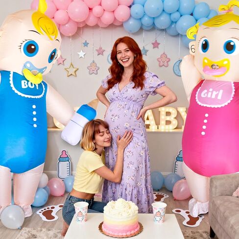 2Pcs Inflatable Baby Costume, Boy & Girl, Adult (5'3"-6'3") | Gender Reveal, Baby Shower, Cosplay Party, Blow Up in Saudi Arabia