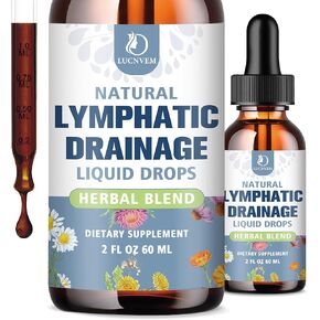 LUCNVEM Liposomal Lymphatic Drainage Drops – 9 in 1 Organic Lymphatic Drainage Drops with Echinacea, Burdock Root, Dandelion, Milk Thistle for Lymphatic Health & Immune Support, Sugar Free, 2 Fl Oz in Saudi Arabia