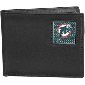 Siskiyou Sports NFL New York Jets Leather Gridiron Bi-Fold Wallet Black in Saudi Arabia
