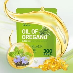 VivoNu Oil of Oregano with Black Seed Oil, Balanced Oil of Oregano Capsules, Organic OreganoOil Softgels,Carvacrol,Thymoquinone, Non-GMO in Kuwait