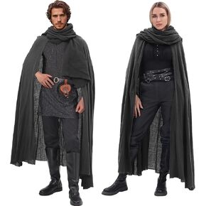 Medieval Cloak Renaissance Cape with Shawl Scarf for Streampunk Gothic Vintage Fantasy Heads Wrap Cosplay Costume in Saudi Arabia