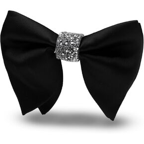 Oversized Bow Ties for Men, Adjustable Mens Bow Tie Pre-tied Bowties with Rhinestone for Wedding Banquet Business in Saudi Arabia