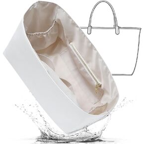 Tote Bag Organizer Insert for Goyard Saint Louis GM, DupontPpaper Purse Organizer Insert for GM with Cup Holder, Lightweight Inner Bag Organizer(White Beige) in Saudi Arabia